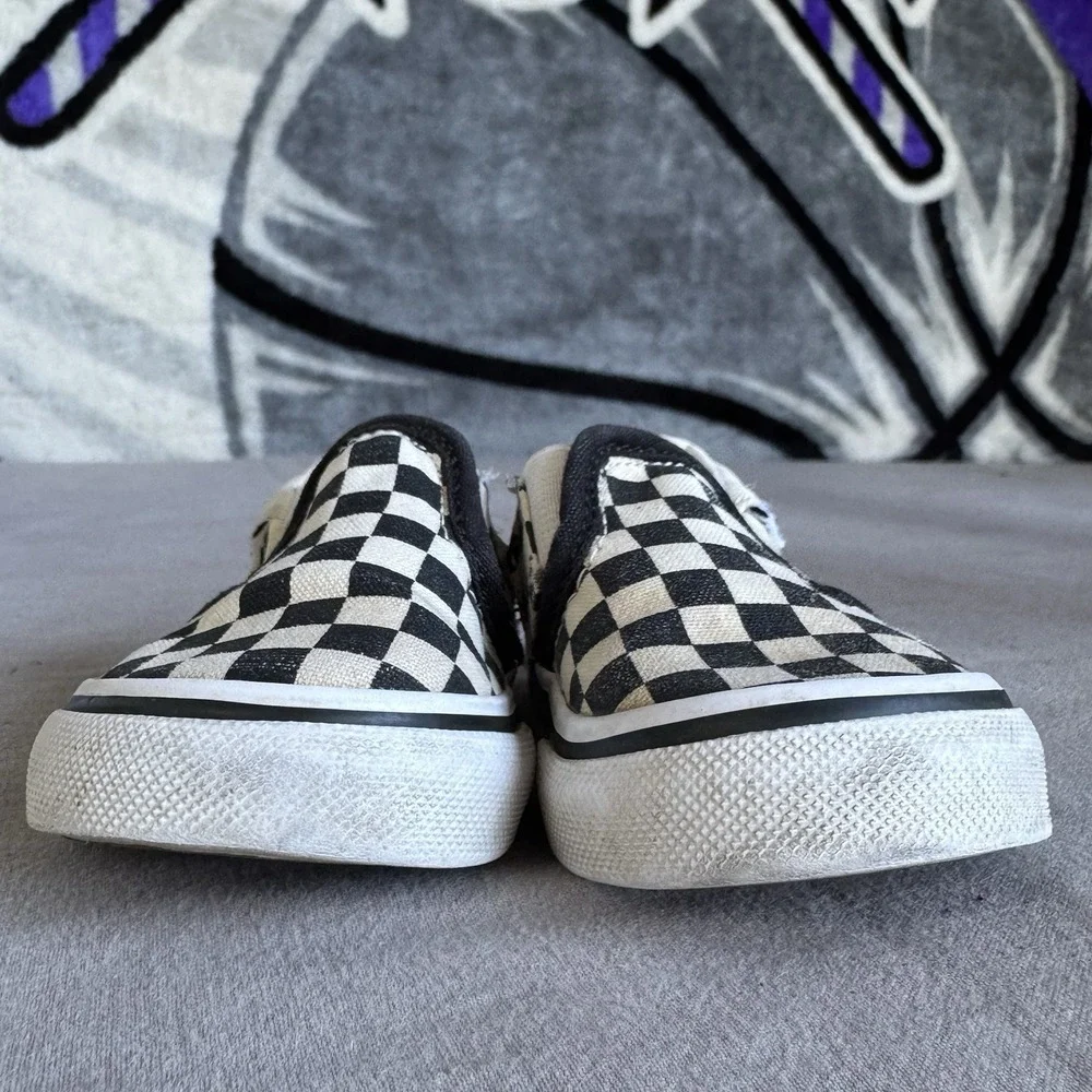 Size 4c - Vans Checkerboard Slip On Crib Shoes- Baby/Infant- Black/White